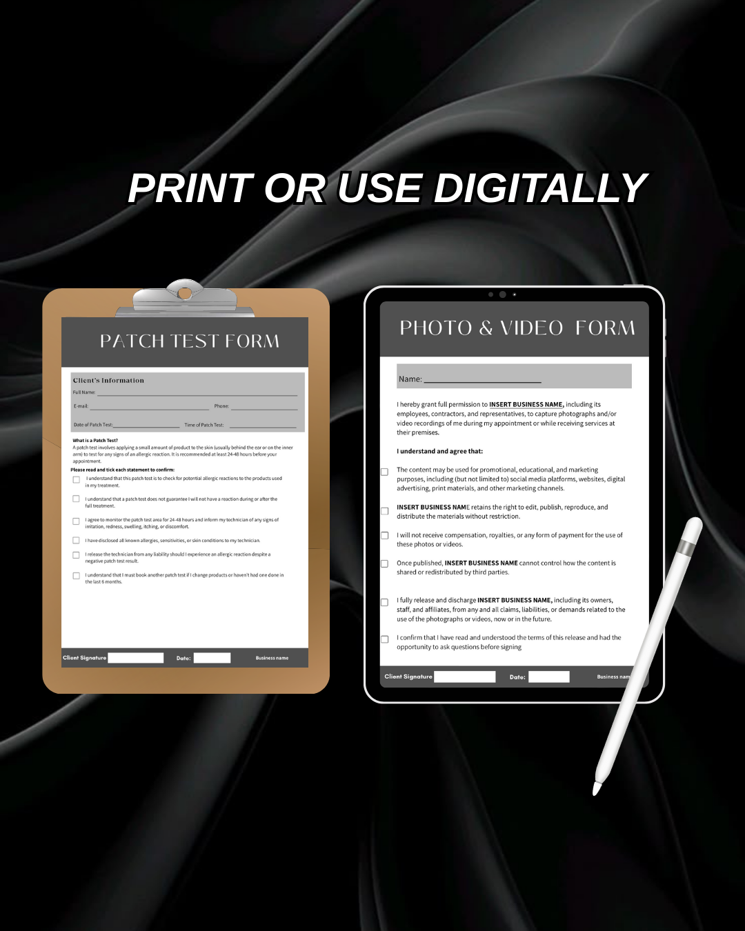 Eyelash Extension Form Bundle - Canva Template