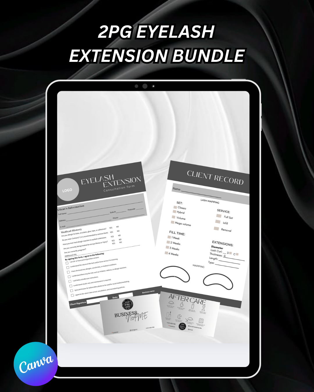 2 PGS Eyelash Extension Form Bundle - Canva template