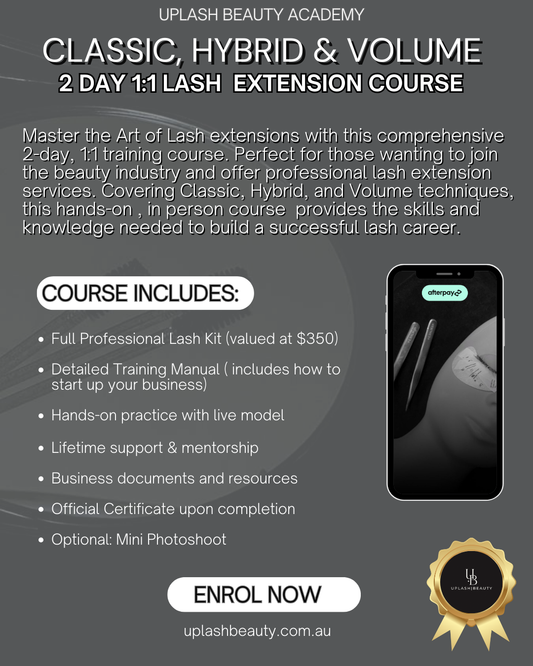 CLASSIC, HYBRID, & VOLUME 2 DAY 1:1 EYELASH EXTENSION COURSE