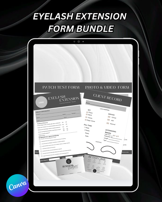 Eyelash Extension Form Bundle - Canva Template