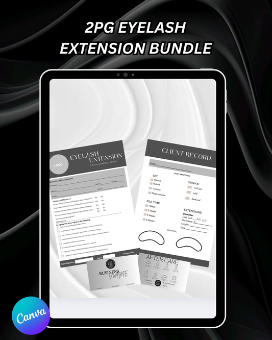 2 PGS Eyelash Extension Form Bundle - Canva template